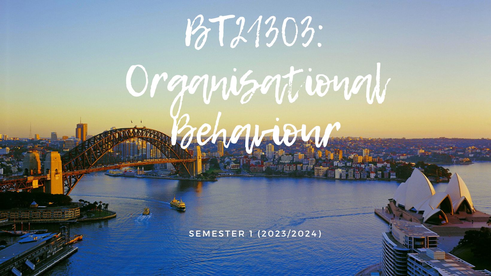BT21303 ORGANISATIONAL BEHAVIOUR [1-2023/2024]