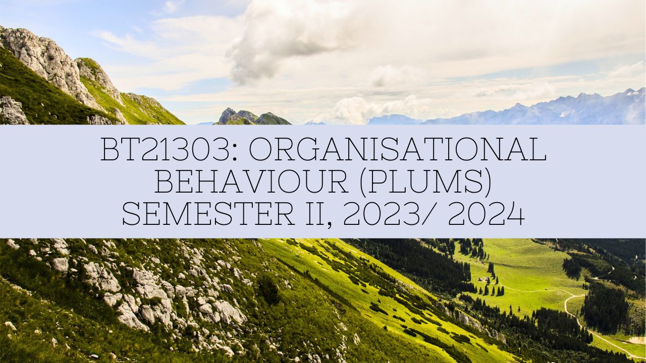BT21303(PLUMS) PERLAKUAN ORGANISASI [2-2023/2024]